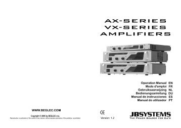 AX-SERIES VX-SERIES AMPLIFIERS