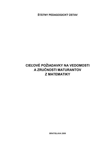 Matematika - Å tÃ¡tny pedagogickÃ½ Ãºstav