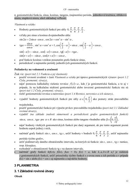 Matematika - Å tÃ¡tny pedagogickÃ½ Ãºstav