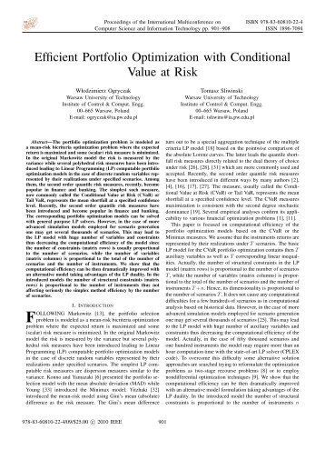 Efficient Portfolio Optimization with Conditional Value at Risk