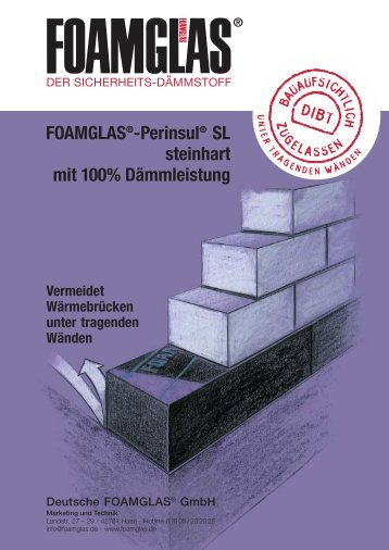 FOAMGLASÂ®-PerinsulÂ® SL steinhart mit 100% DÃ¤mmleistung