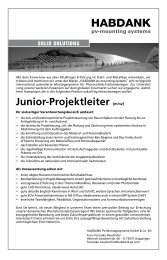 Junior-Projektleiter (m/w) - Habdank-PV