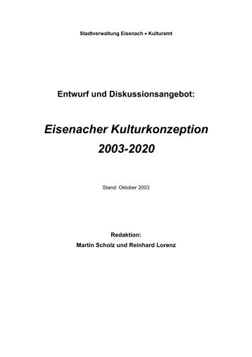 Eisenacher Kulturkonzeption 2003-2020