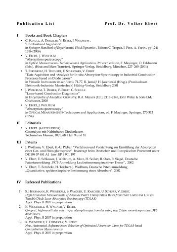 Publication List Prof. Dr. Volker Ebert - Physikalisch-Chemisches ...