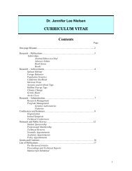 Dr. Jennifer Lee Nielsen CURRICULUM VITAE - Contents