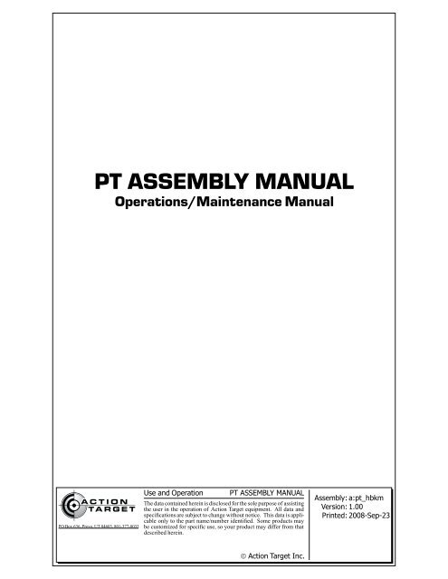 PT ASSEMBLY MANUAL - Action Target