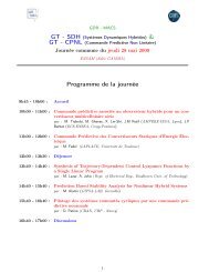 GT - CPNL (Commande Predictive Non LinÃ©aire) Programme de la ...