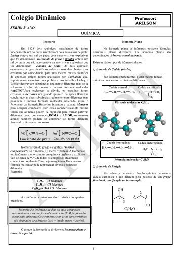 3Âº ano - Isomeria_plana - ColÃ©gio DinÃ¢mico