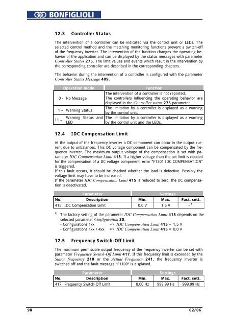 Operating Instruction - Frequency Inverter 230V / 400V ... - opis.cz