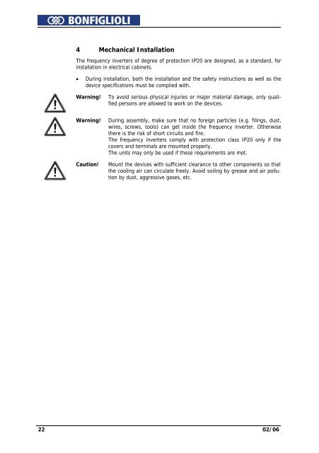 Operating Instruction - Frequency Inverter 230V / 400V ... - opis.cz