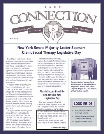 New York Senate Majority Leader Sponsors CranioSacral Therapy ...