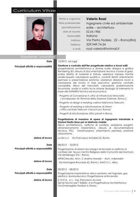 Curriculum Vitae - Ordine degli Ingegneri della provincia di Roma