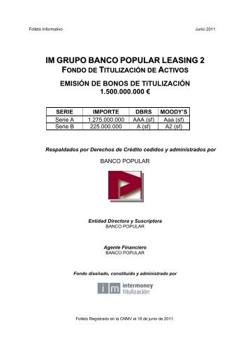 im grupo banco popular leasing 2 fondo de ... - BME Renta Fija