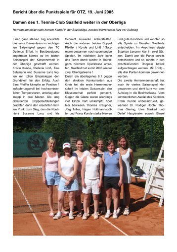 19. Juni 2005 - beim 1. Tennis-Club Saalfeld eV