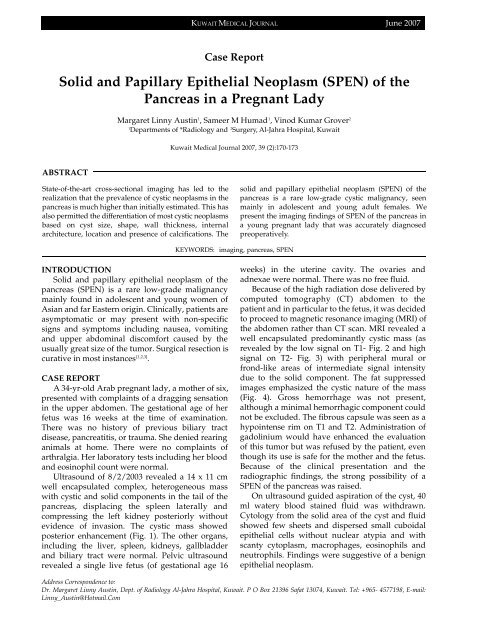 Vol 39 # 2 June 2007 - Kma.org.kw