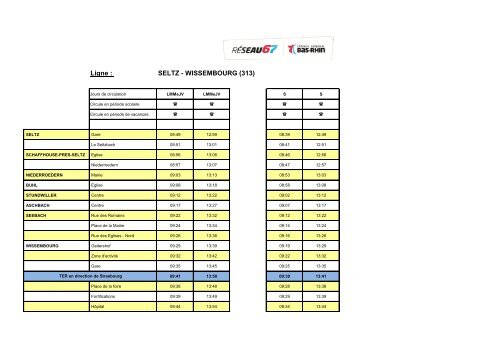 Ligne : SELTZ - WISSEMBOURG (313)