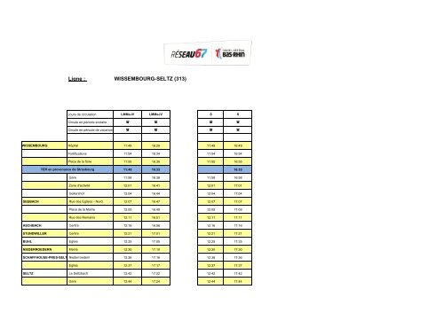 Ligne : SELTZ - WISSEMBOURG (313)
