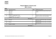 Physics Module 3 Practice test Mark scheme - Kingsdown School