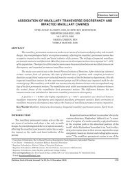 association of maxillary transverse discrepancy and impacted ...