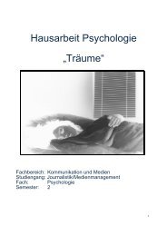 Hausarbeit Psychologie „Träume“ - Just-Study