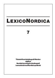 LEXICONORDICA 7 - Nordisk Sprogkoordination