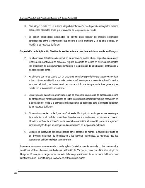 Informe del Resultado de la Fiscalización Superior de la Cuenta ...