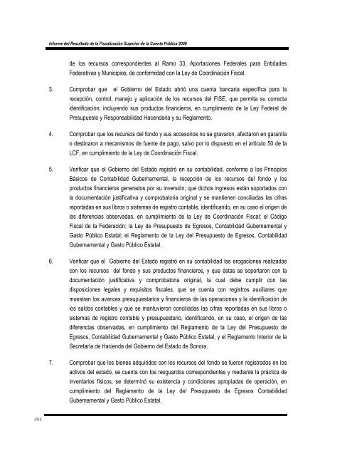 Informe del Resultado de la Fiscalización Superior de la Cuenta ...