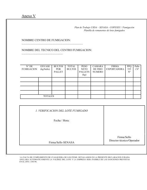 PLAN DE TRABAJO PARA LA AUTORIZACION PRE ... - Senasa