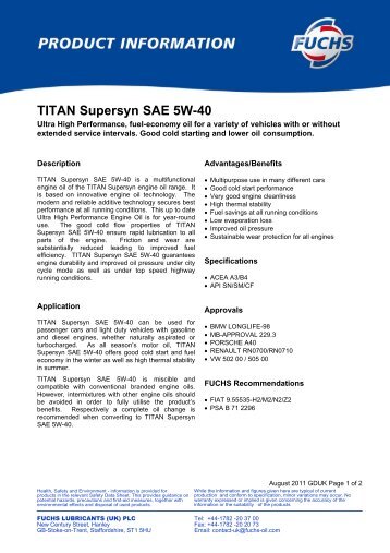 TITAN Supersyn SAE 5W-40 - Countrywide Farmers