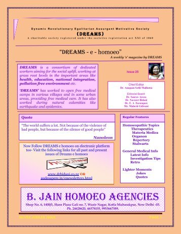 Issue 25 - Dr. Bidani's Centre for Homoeopathy