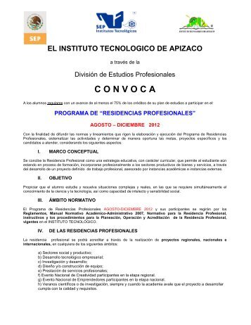 convoca - Instituto Tecnológico de Apizaco