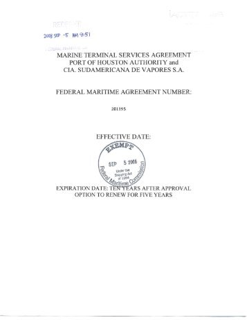 marine terminal services agreement port of houston authority