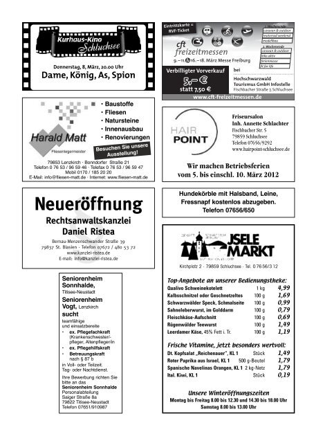 Notrufe · Bereitschaftsdienste der Ärzte · Apotheken