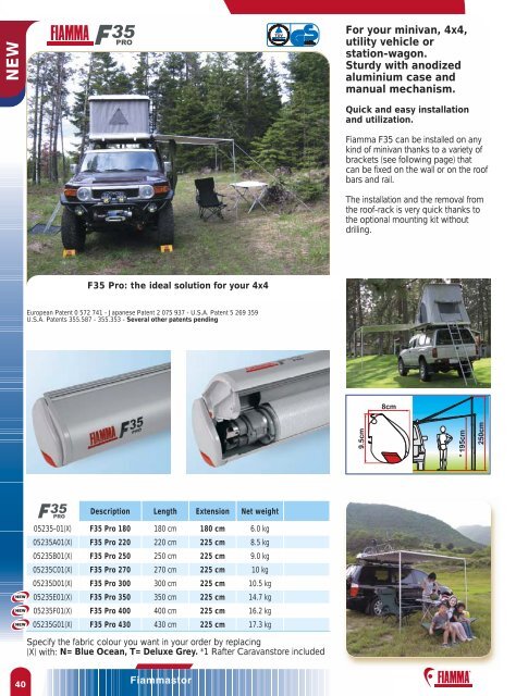To download the complete Fiamma 2009 Catalogue click here.