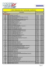 Listino distanziali auto, fuoristrada e bulloneria - Maxi Car Racing