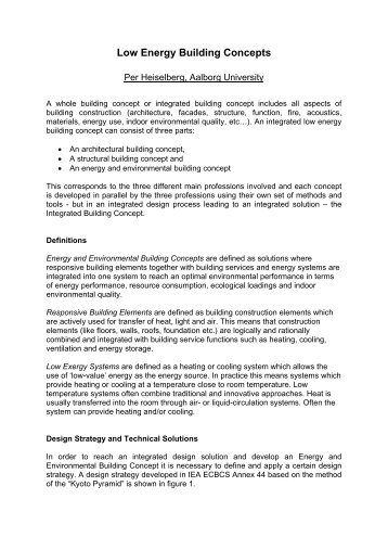 Low Energy Building Concepts