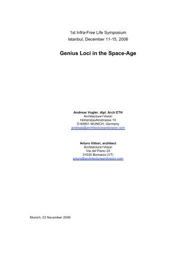 Genius Loci in the Space-Age - Architecture and Vision