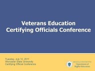 Veterans Education Certifying Officials Conference - Massachusetts ...