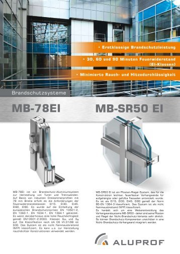 MB-78EI MB-SR50 EI - Aluprof SA