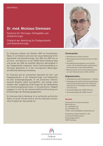 Dr. med. Nicolaus Siemssen - Tabea Hamburg