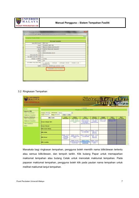 manual pengguna sistem tempahan fasiliti pusat perubatan ...