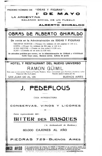 1911, abril. AÃ±o II, nÂº 47. - FederaciÃ³n Libertaria Argentina