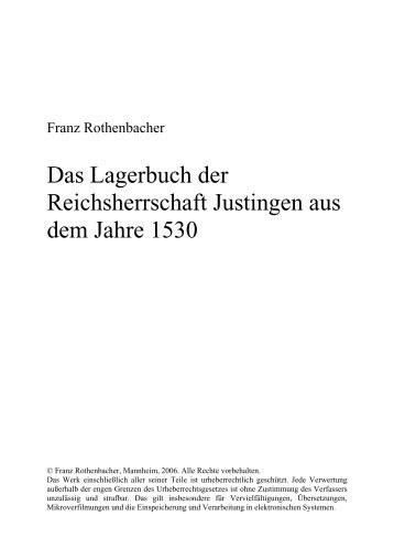 Das Lagerbuch der Reichsherrschaft Justingen aus dem Jahre 1530