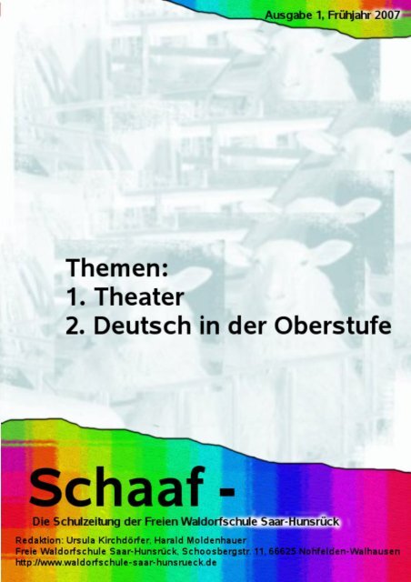 Theater - Freie Waldorfschule Saar-Hunsrück Walhausen