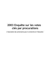 2003 Enquête sur les votes clés par procurations - Shareholder ...