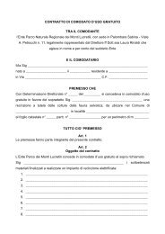 Contratto comodato d'uso - Comune di Vicovaro