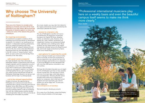 Undergraduate Music Brochure PDF - University of Nottingham