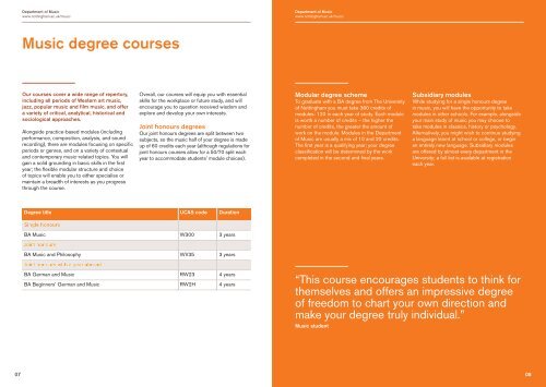 Undergraduate Music Brochure PDF - University of Nottingham