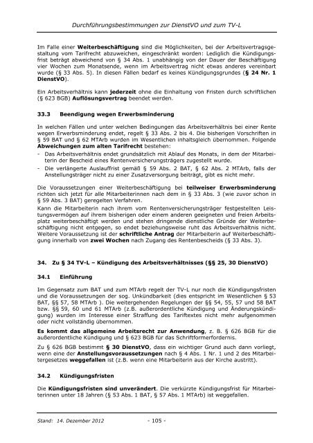 Durchführungsbestimmungen des LKA zur DVO und zum TV-L