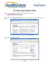 eRecruiting Account Log-In Instructions - Southeastern Technical ...